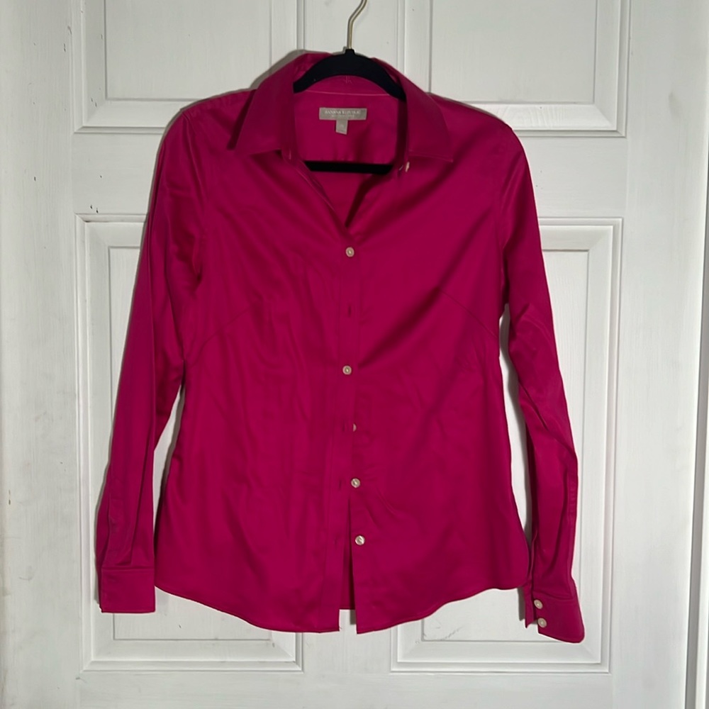Fuchsia Button Up